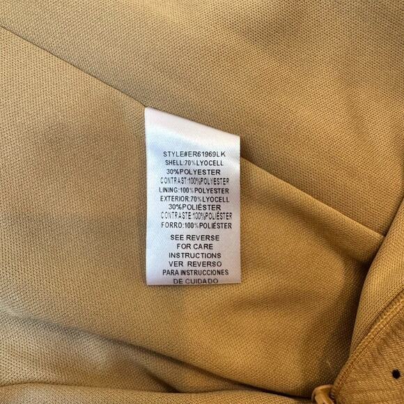 En Crème Polka Dot Shoulder Tie Pleated Wide Leg Jumpsuit: Light Brown / M - Picture 6 of 16